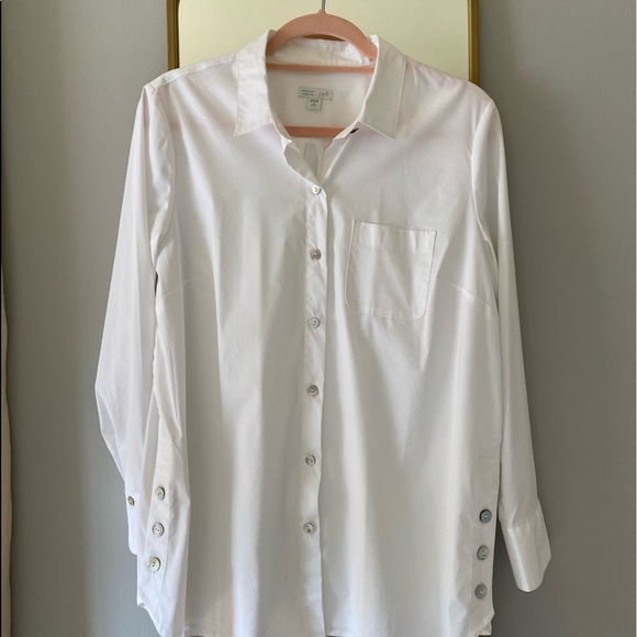 J. Jill Tops - J.Jill white button down tunic